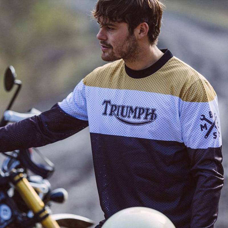Triumph triumph retro motorcycle riding clothing off -road fast dry clothes breathable speed reduction motorcycle clothing