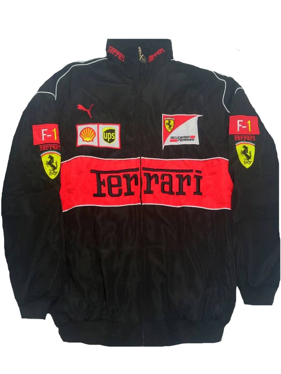 F1 racing service locomotive cotton clothing American retro motorcycle riding service embroidered cotton jacket, autumn and winter cotton coat men and women