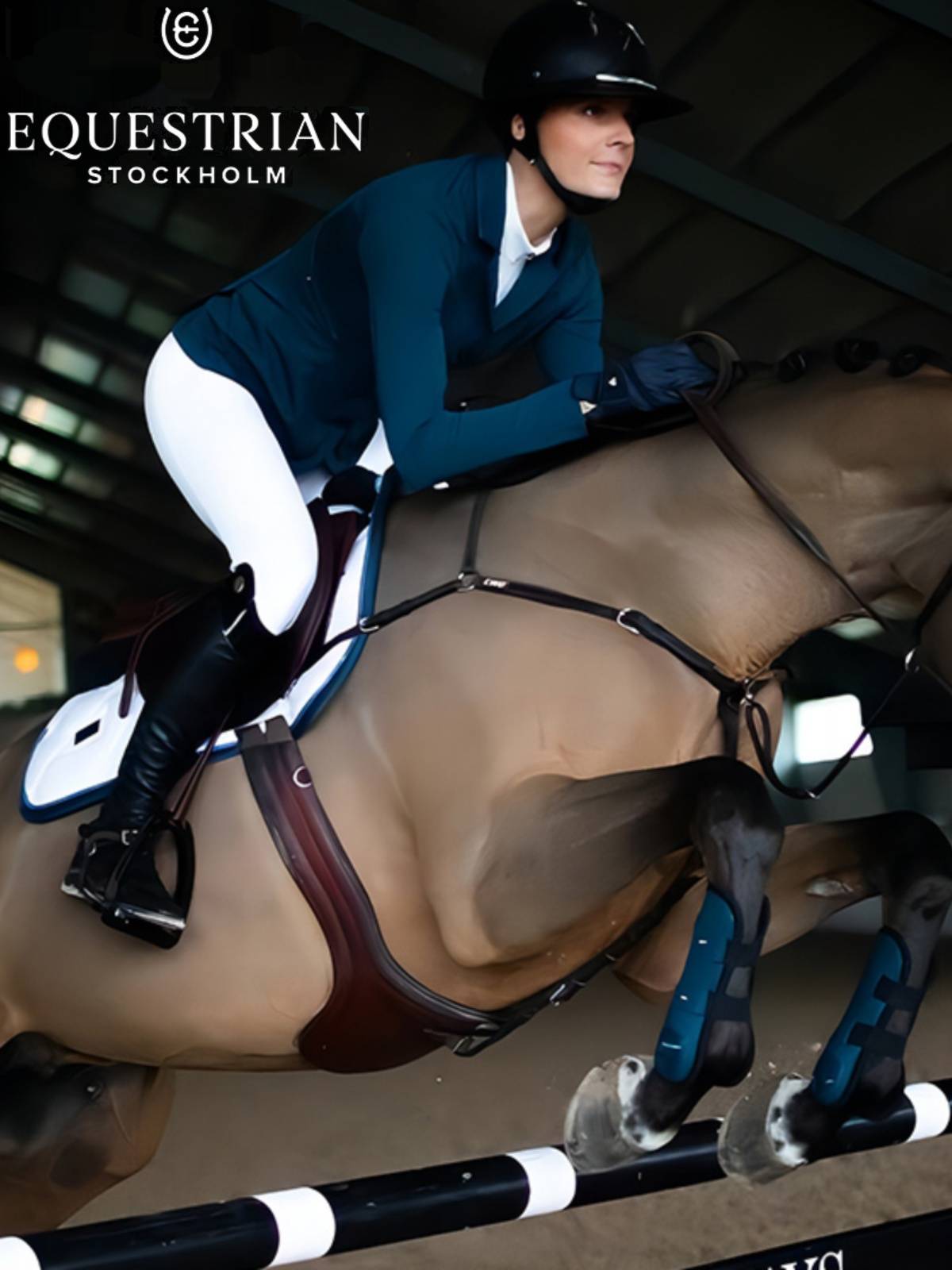 Stockholm Equestrian Cavaliers Service Sweden imported riding training breathable comfortable equestrian equestrian competition clothing collar flowers