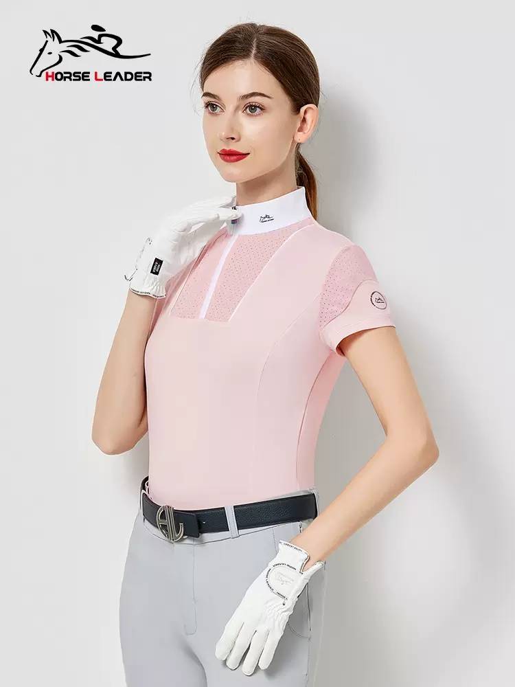 Spring and summer equestrian T -shirt short -sleeved adult equestrian clothing thin ladies ride equivalent equipment competition shirt