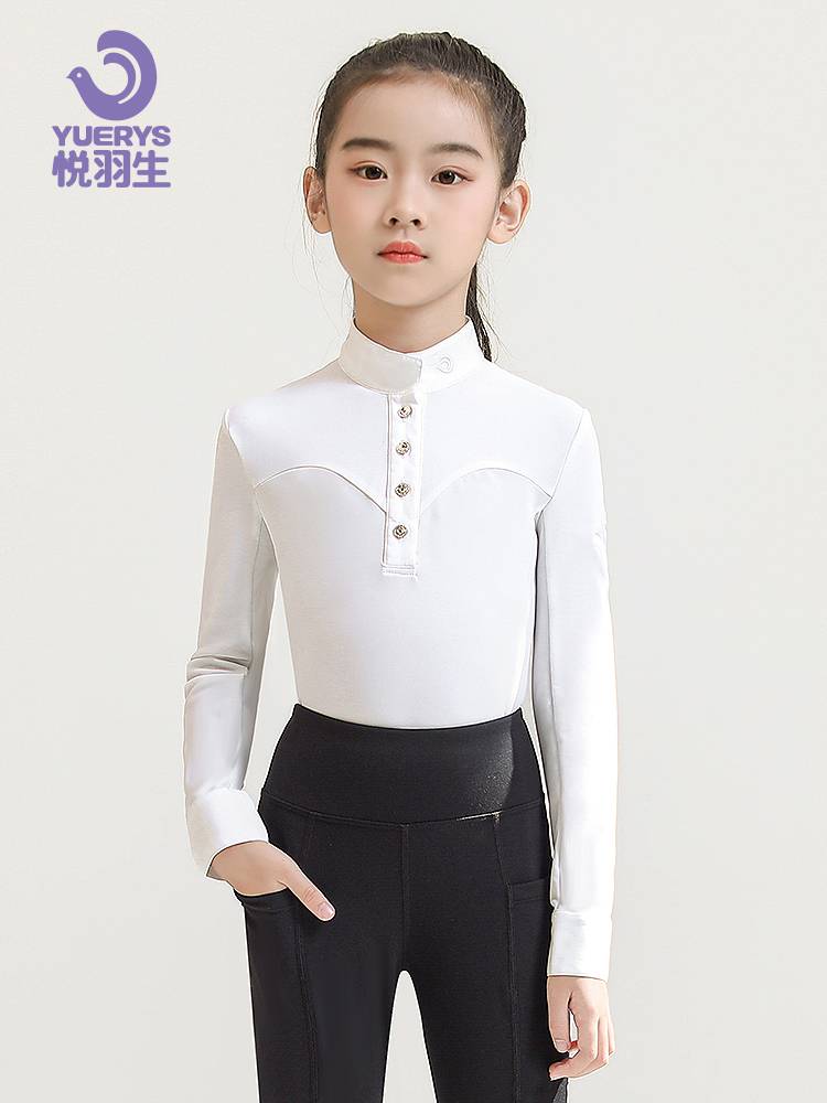 Yueyu Spring Spring and Summer Four Seasons Child Equestrian T -shirt Short -sleeved Top Equestrian Equestnically Equestnically Equestnically Equipment Line