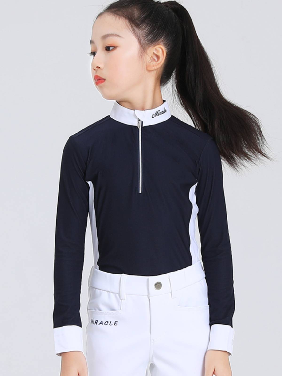 Children's Equestrian Top Boys and Girls Riding Equelia Equelia T -shirt T -shirt Cavaliers White Competition Riding
