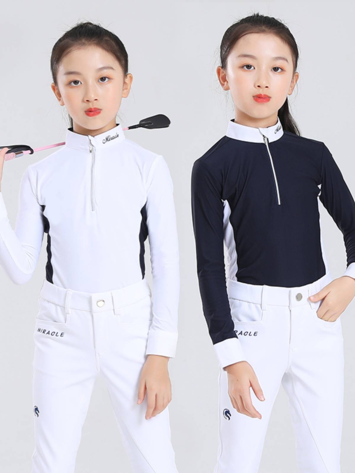 Children's Equestrian Top Boys and Girls Riding Equelia Equelia T -shirt T -shirt Cavaliers White Competition Riding