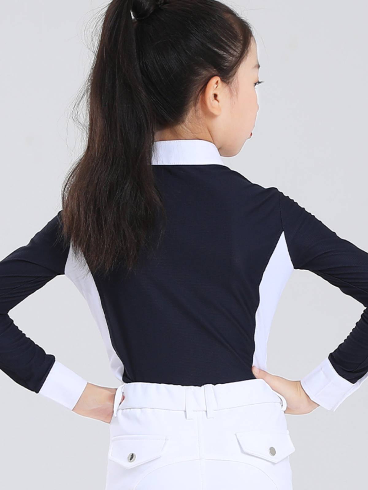 Children's Equestrian Top Boys and Girls Riding Equelia Equelia T -shirt T -shirt Cavaliers White Competition Riding