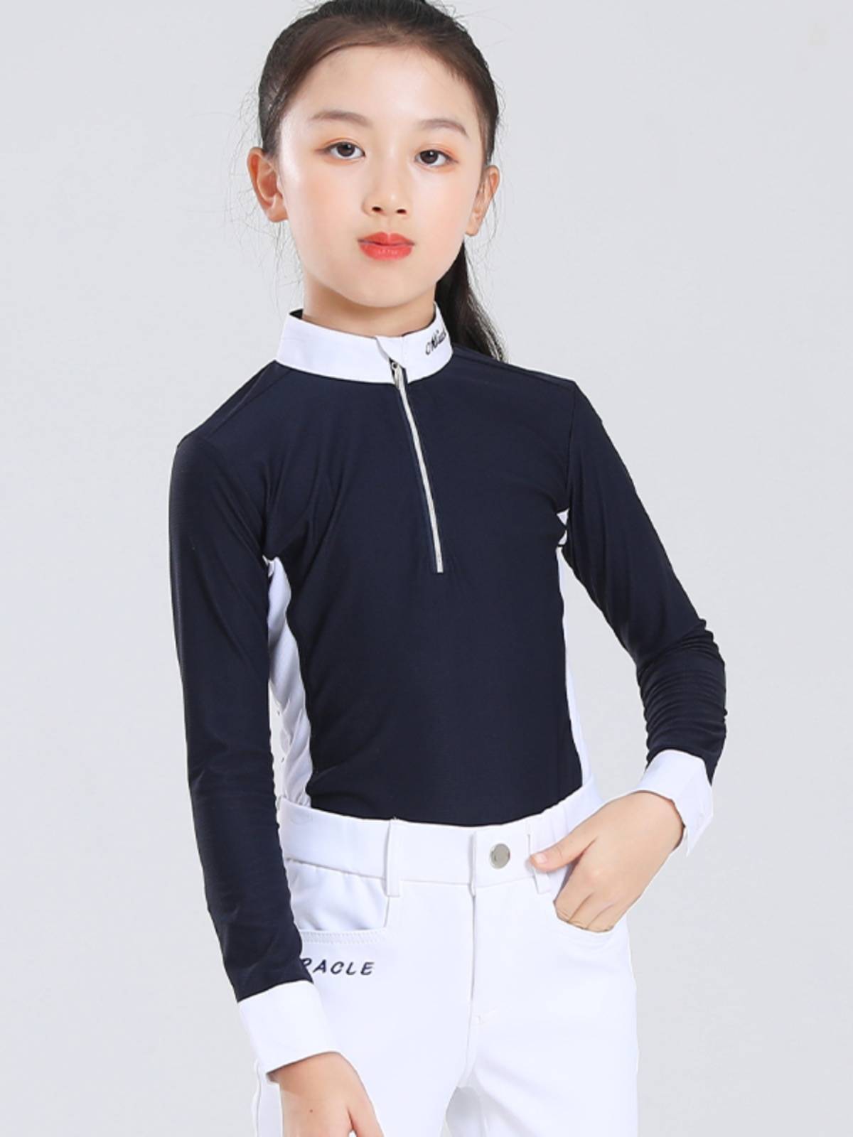 Children's Equestrian Top Boys and Girls Riding Equelia Equelia T -shirt T -shirt Cavaliers White Competition Riding