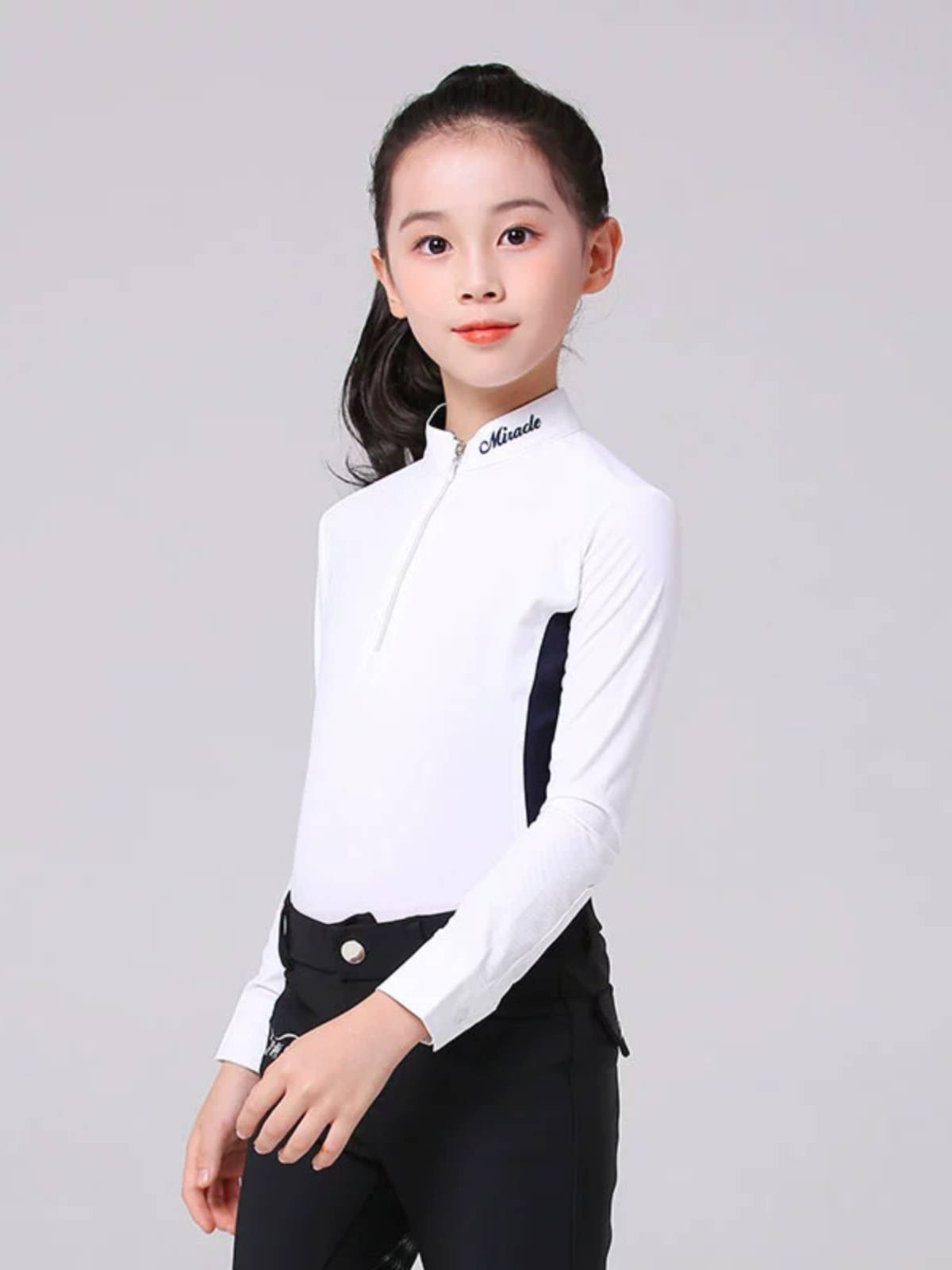 Children's equestrian long -sleeved top girl outdoor riding training T -shirt knights equipped with thin breathable long -sleeved shirt