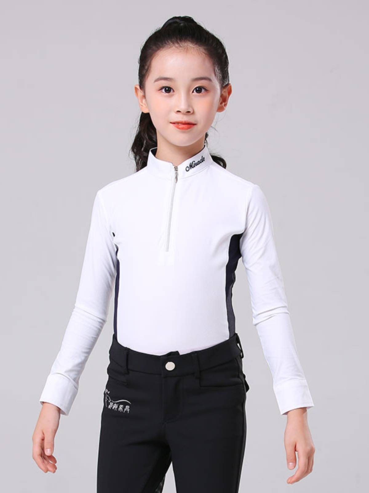 Children's equestrian long -sleeved top girl outdoor riding training T -shirt knights equipped with thin breathable long -sleeved shirt