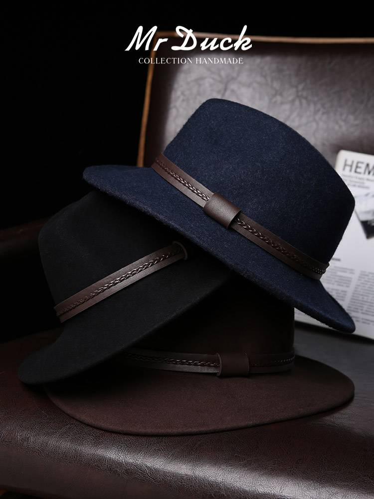 MrDuck Australia Pure Wool Hat Men's Porttles Portrait Western Cowboy Hat Summer Hat Tibetan Most Hat