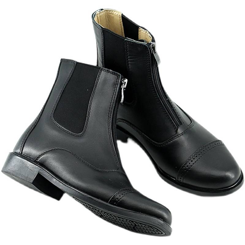 Professional equestrian boots Knights Equipped with short boots training children's cycling competition anti -sliding header cowhide riding boots
