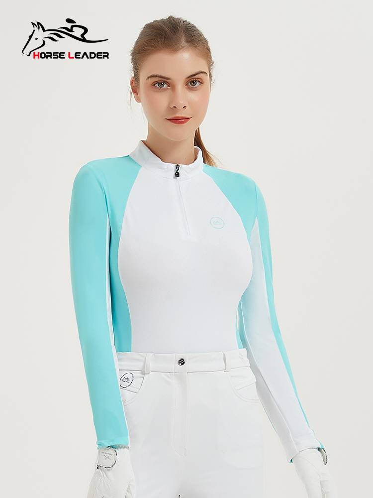 HorseLeader Equestrian T -shirt, long -sleeved color equestrian puppet breathable sunscreen ride pottae equipment