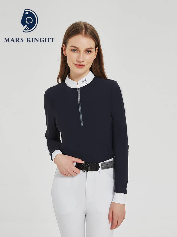 Children's adult equestrian horse riding T -shirt ladies riding long -sleeved equestrian clothing competition top equipment