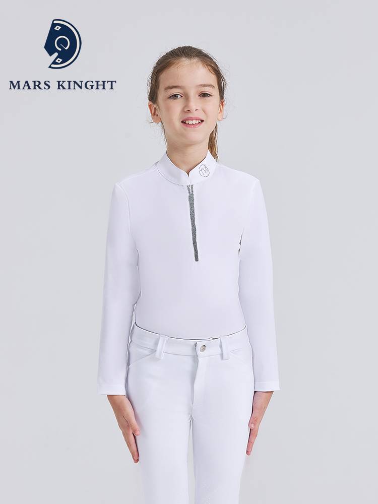 Children's adult equestrian horse riding T -shirt ladies riding long -sleeved equestrian clothing competition top equipment