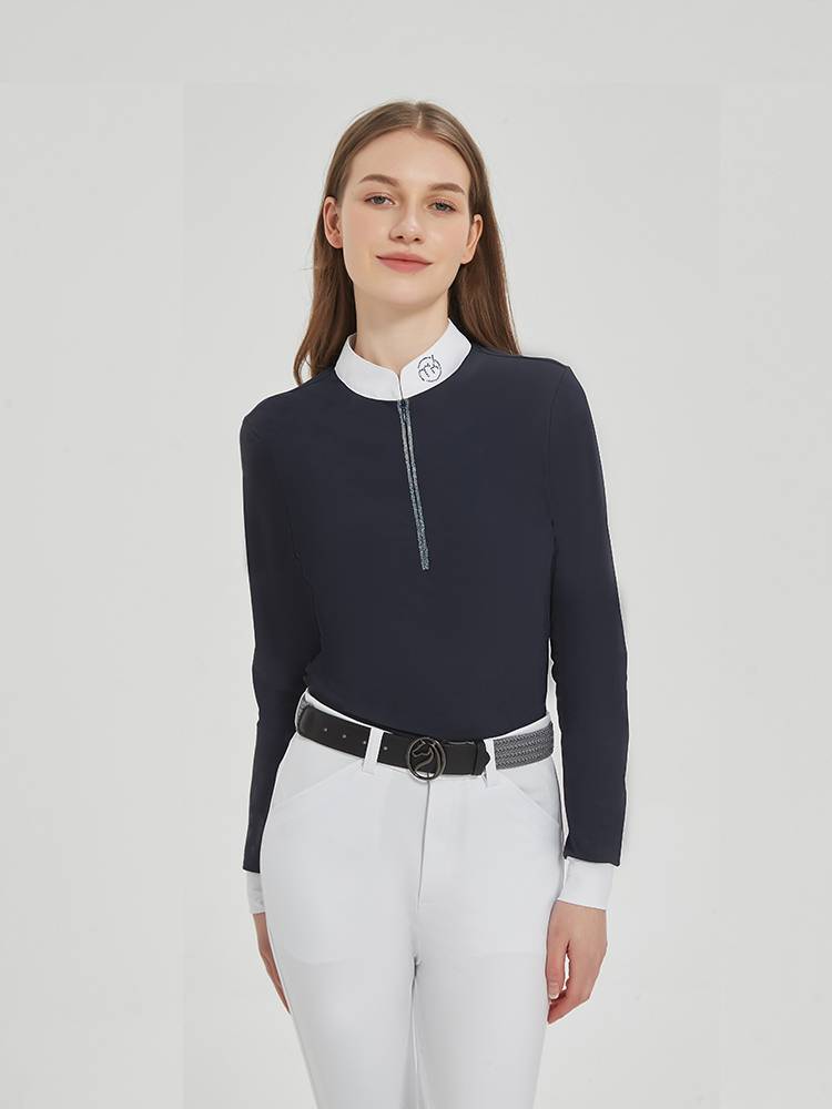 Children's adult equestrian horse riding T -shirt ladies riding long -sleeved equestrian clothing competition top equipment