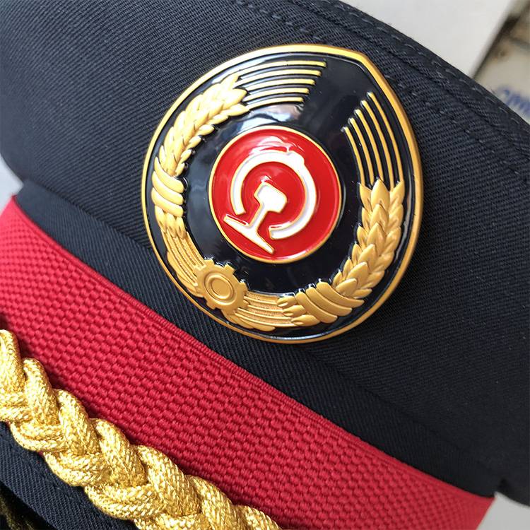 The new railway large brim hat men's large blocking roller roller high -speed railway station EMU flight attendant hat large along hat