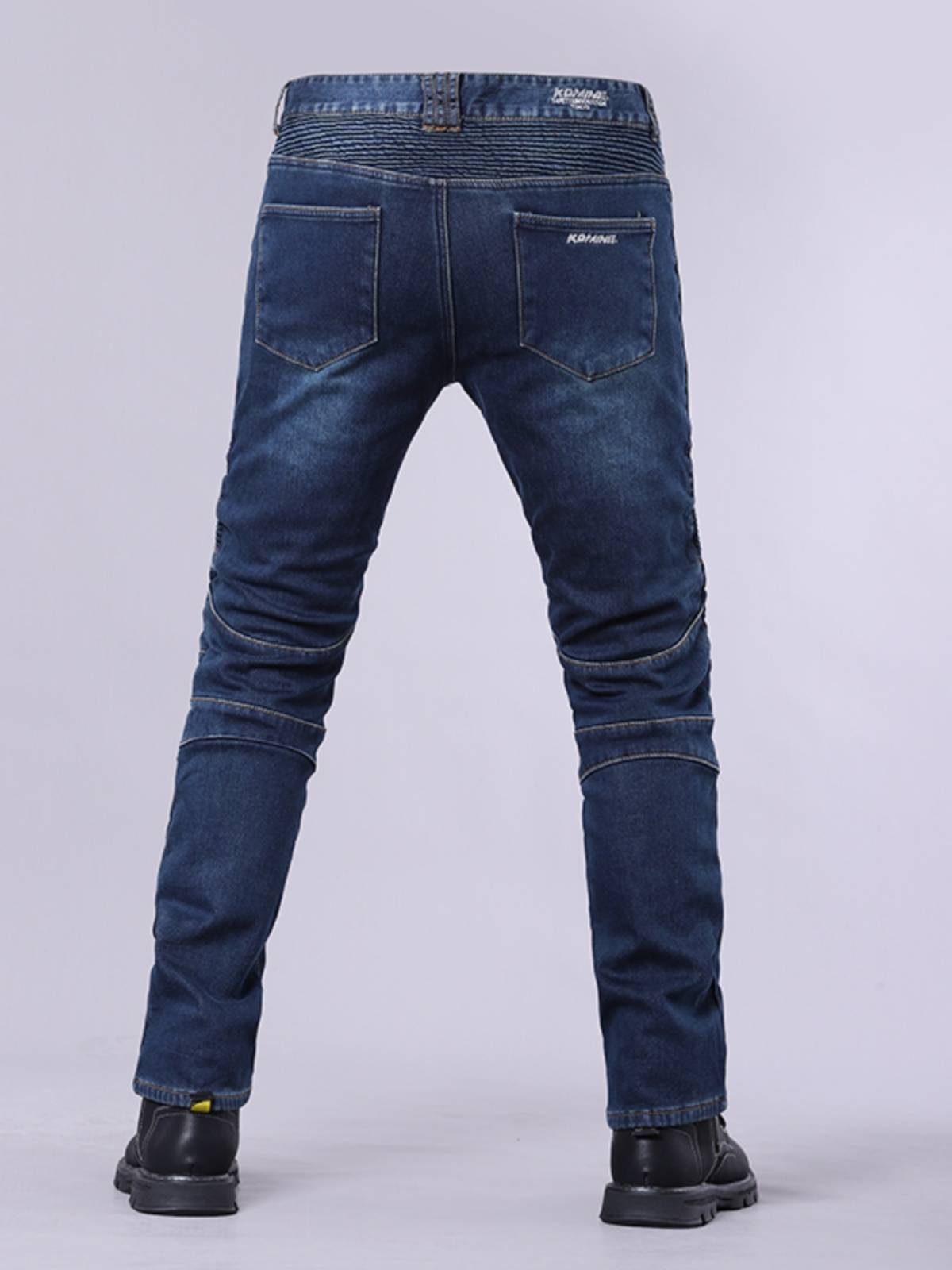 Motorcycle riding pants men's winter locomotive jeans off -road anti -crane pants waterproof and velvet warm commute car pants