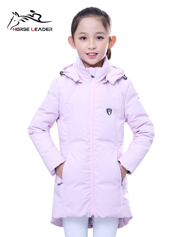 HorseLeader Children's horse riding clothing thickened and warm professional equestrian down jacket white duck down knight equipment