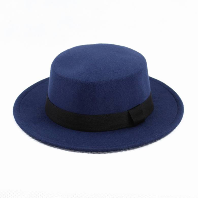 Autumn and winter Korean version of the British style black flat top hat GD gentleman jazz hat wide flat -eaves, men's and women hairs