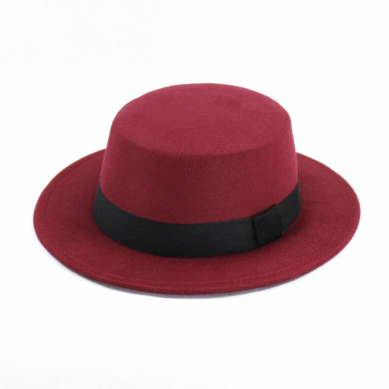 Autumn and winter Korean version of the British style black flat top hat GD gentleman jazz hat wide flat -eaves, men's and women hairs