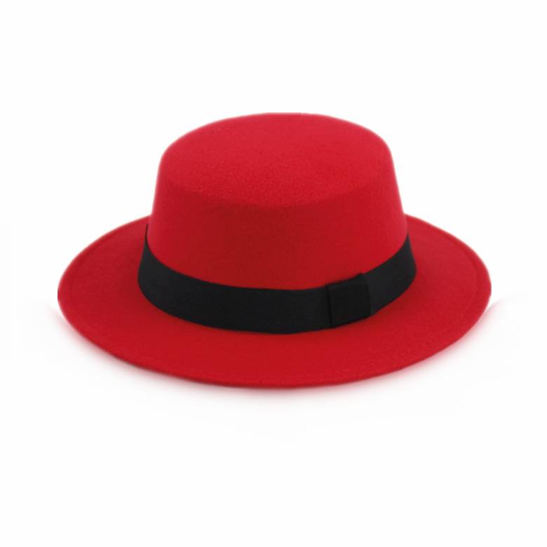 Autumn and winter Korean version of the British style black flat top hat GD gentleman jazz hat wide flat -eaves, men's and women hairs