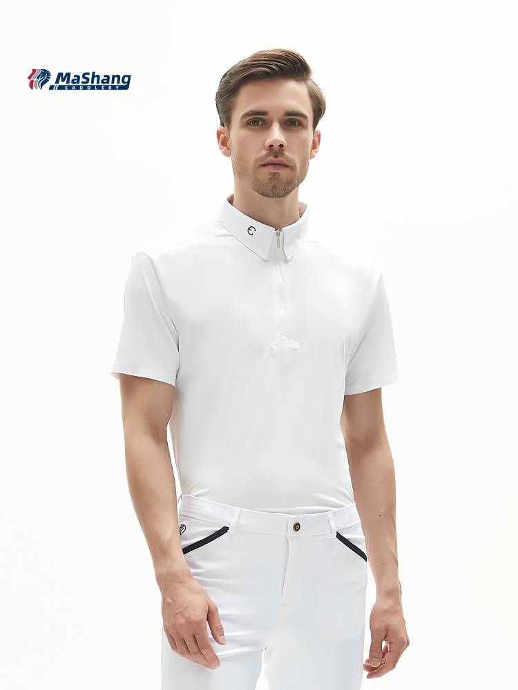 Mashangma's adult men's equestrian short -sleeved T -shirt ride on the pink Knight Equestrian competition clothing