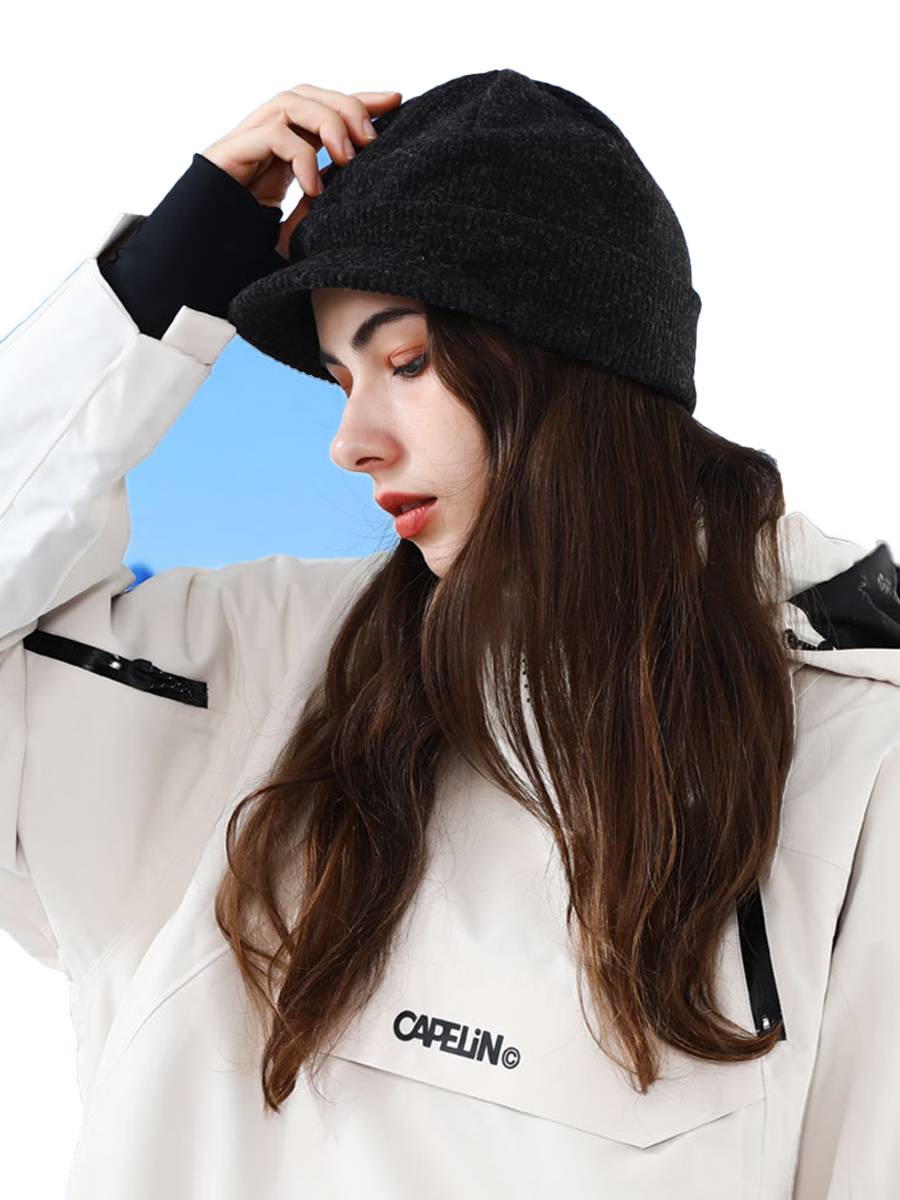 Winter ski hats knitted peaked caps men and women with hats, eaves, puppet wool hats outdoor warm cold hats to protect ear