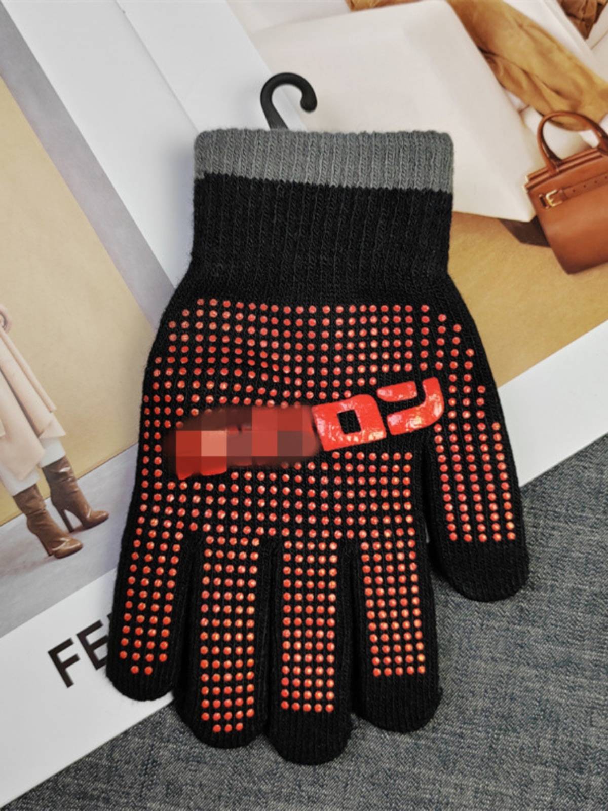 Tail single men and women wearing gloves, riding non -slip, warm and velvet men's magic gloves, finger finger gloves