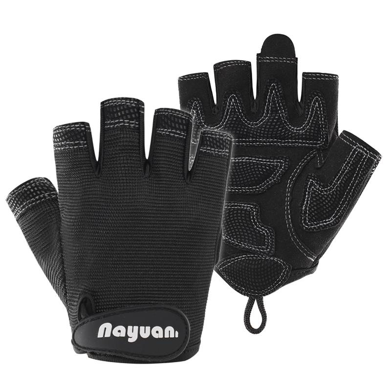 Fitness semi -finger sports glove men's and women's barbell palms strength equipment training thin model anti -cocoon riding anti -slip anti -slip