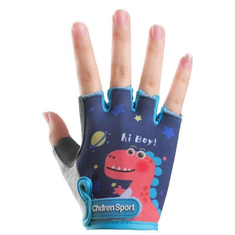 Children's exercise semi -finger gloves for men and girls outdoor anti -sliding stand -in bars balance car thin protection cycling thumb