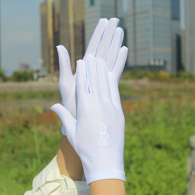 Three white pairs of high-quality embroidery