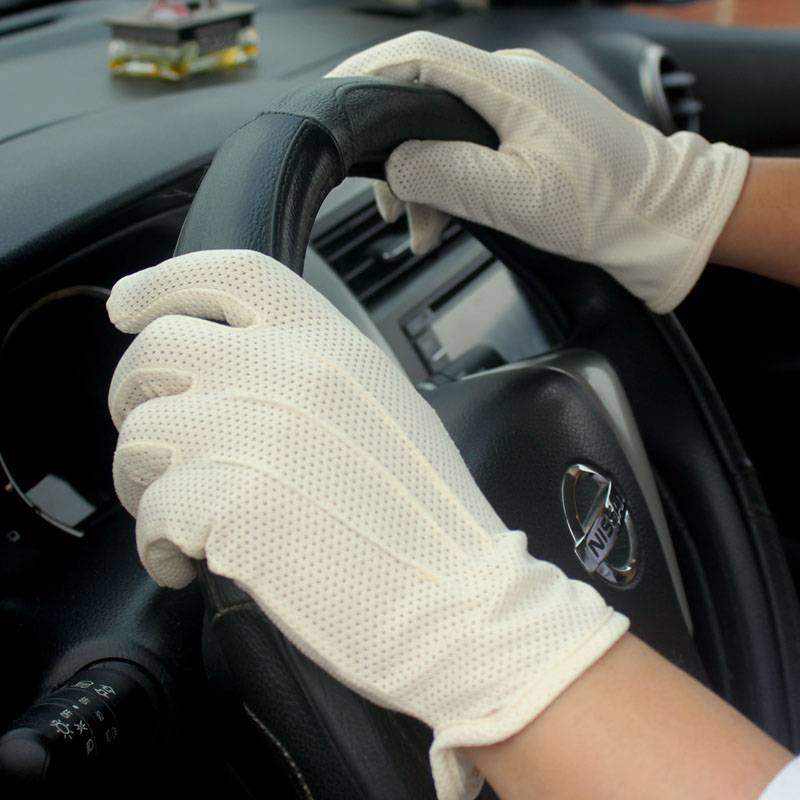Zhenbis pure cotton touch screen sunscreen gloves men's thin air breathable summer outdoor driving non -skid riding touch sweat absorption