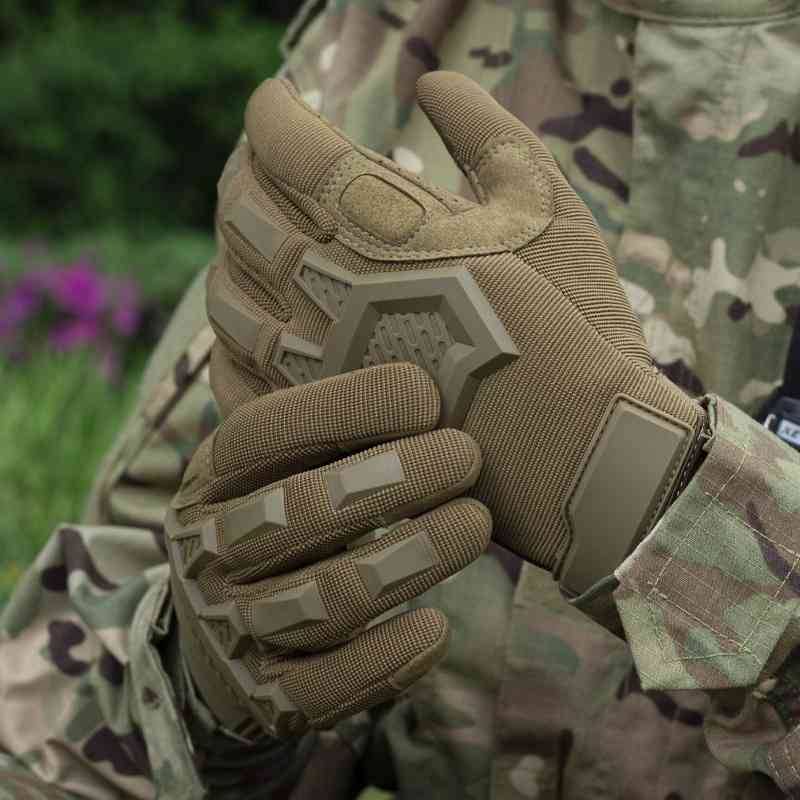 Amazon Rubber Full Finger Sports Gloved Outdoor Mountaineering Protective Motorcycle Gloves Touch Screen Tactical Gloves