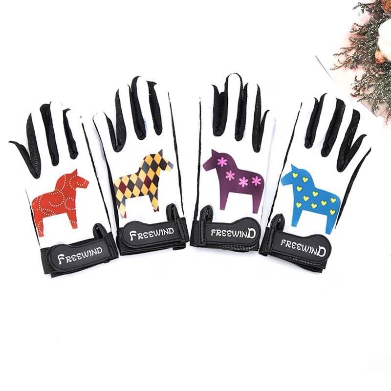 Children's equestrian gloves colored horse -riding glove anti -sliding hand gloves breathable competition glove children's equestrian supplies