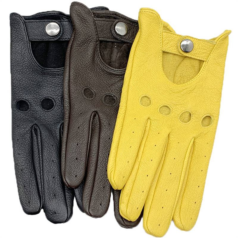 Goatskin glove men's summer thin locomotive driving retro motorcycle Harley riding driving touch screen glove
