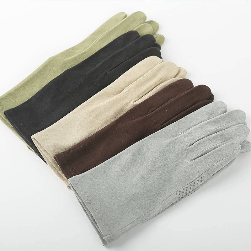 Warmen driving sunscreen gloves anti -slip men and women universal imitation suede thin sweat absorption driving gloves touch screen