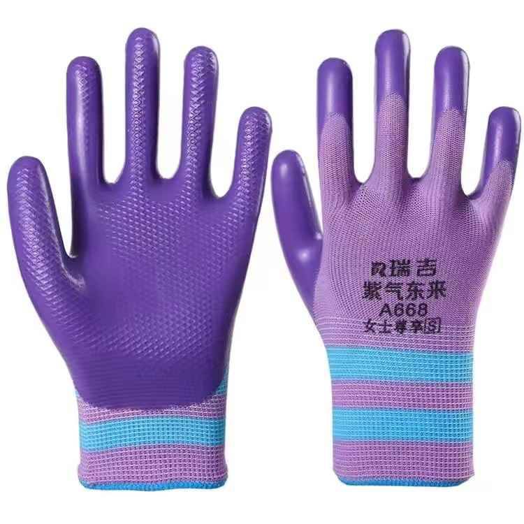 The adult lady is wearing an ironed glove