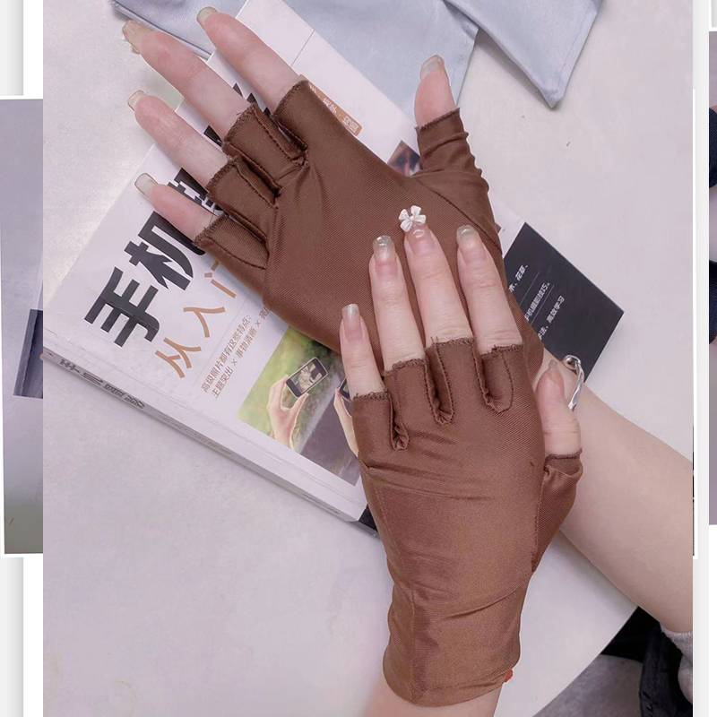 Half refers to sunscreen gloves female ultra -thin fast dry dew refers to outdoor ultraviolet driving sports, fitness tea collection