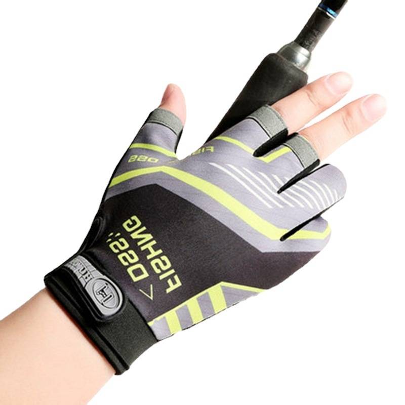 Summer Luya fishing gloves Sea fishing and fish fishing thin professional sunscreen silk dew five fingers anti -cutting anti -sneak