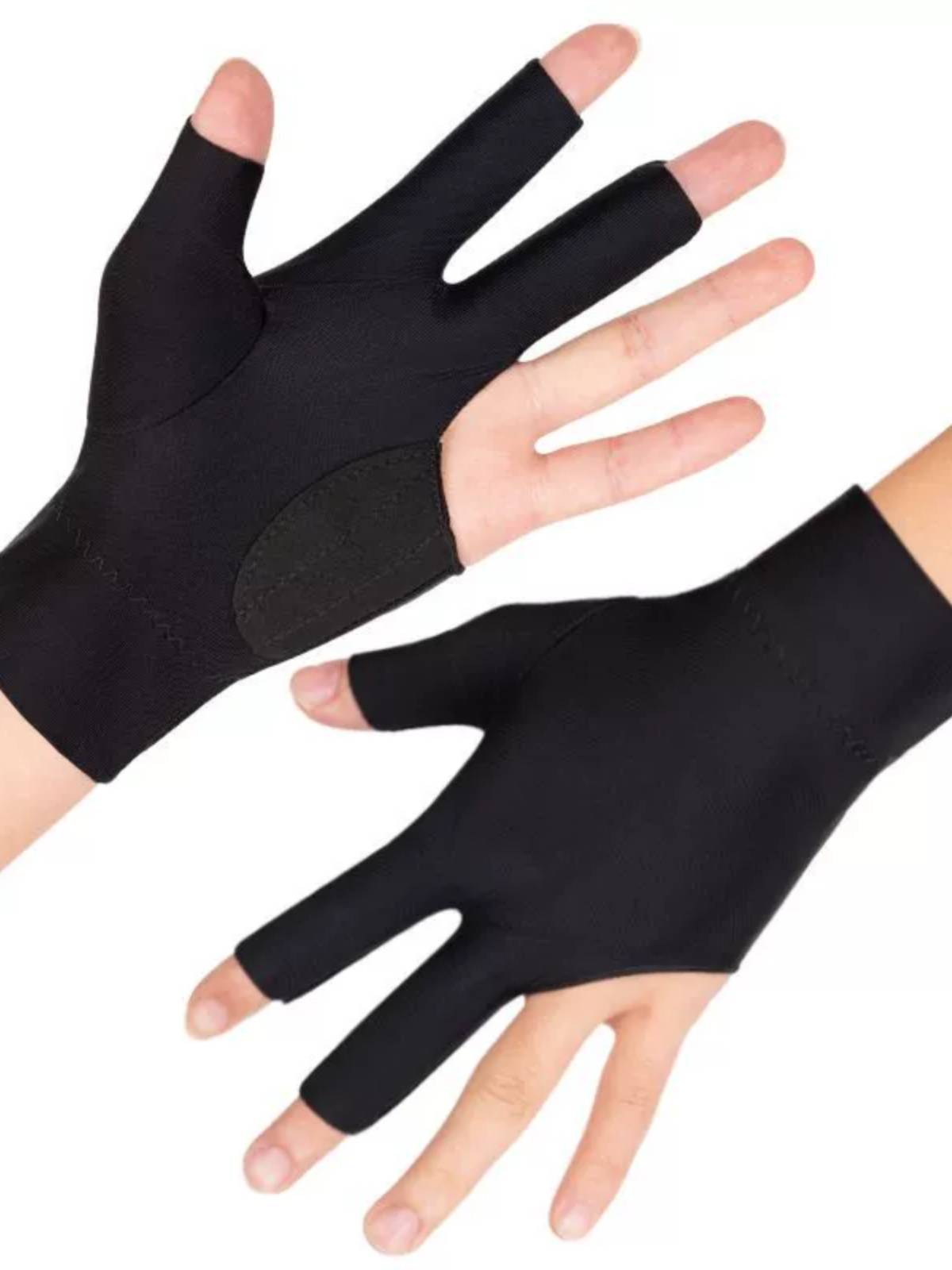 Professional billiard gloves showing finger three -finger billiard hall Men's left hand black billiard high bomb full fat