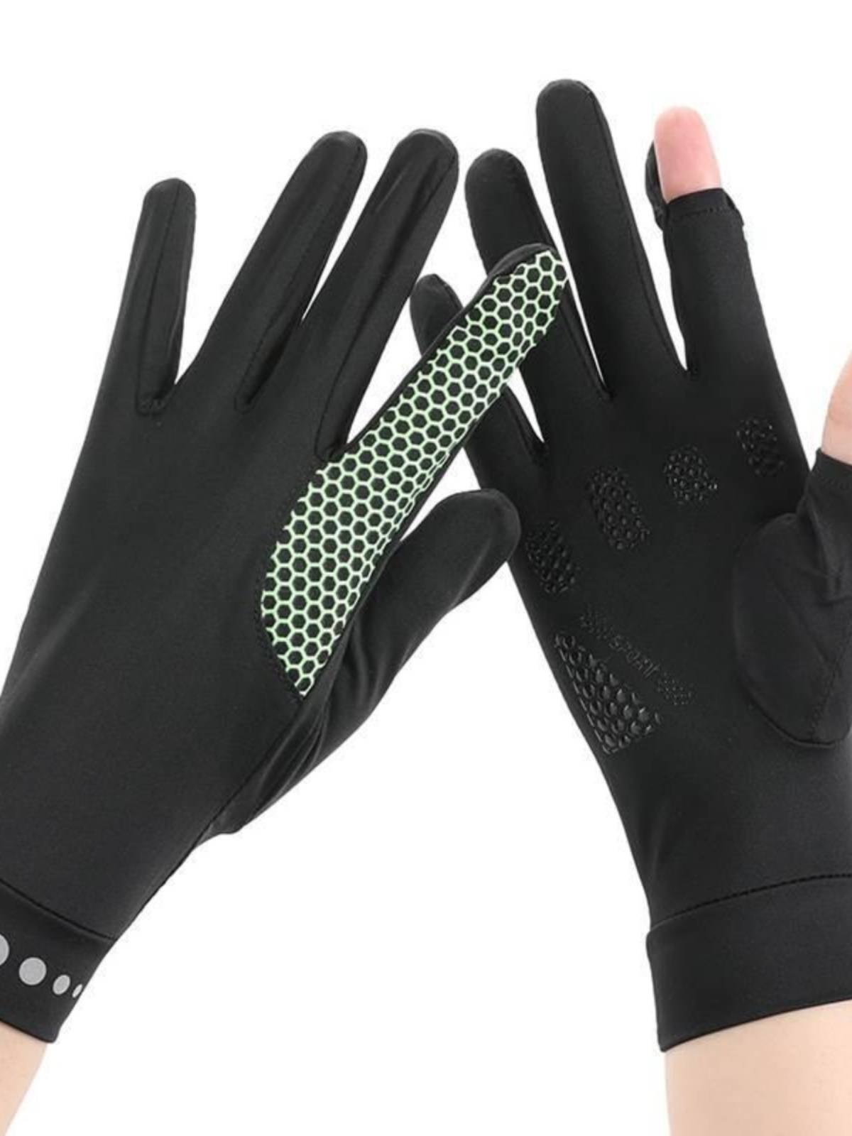 Male and women's adult horse riding equipment leaks two finger equestrian gloves non -slip and wear -resistant spring and summer cycling elasticity can touch the screen