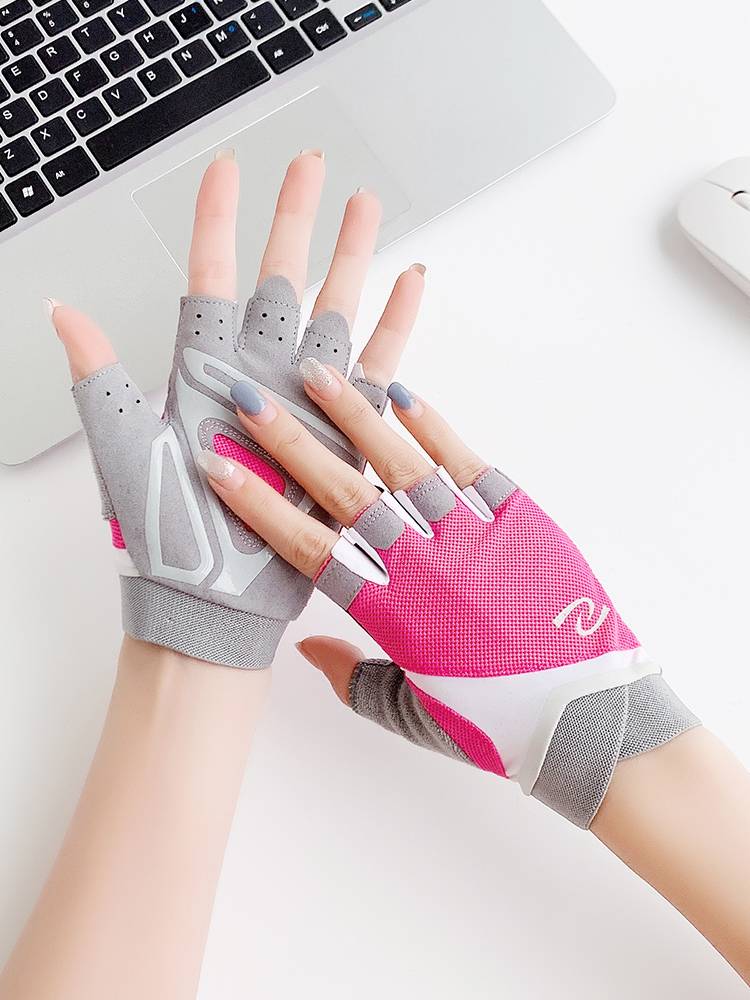 Fitness gloves women's summer thin equipment training bicycle one -bar ride riding anti -cocoon air -to -skid semi -finger motion