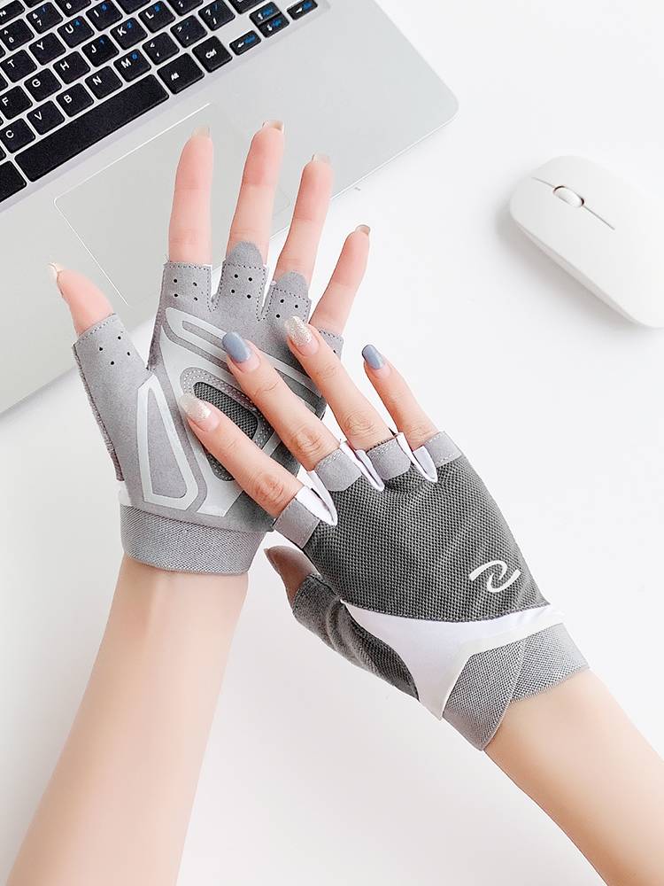 Fitness gloves women's summer thin equipment training bicycle one -bar ride riding anti -cocoon air -to -skid semi -finger motion