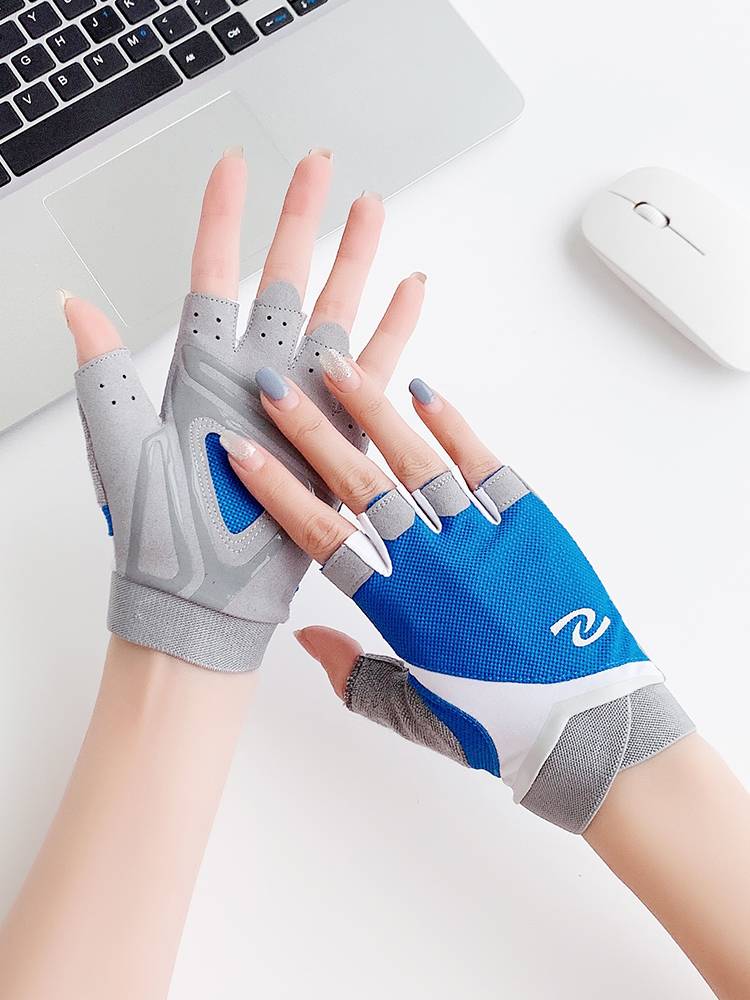 Fitness gloves women's summer thin equipment training bicycle one -bar ride riding anti -cocoon air -to -skid semi -finger motion