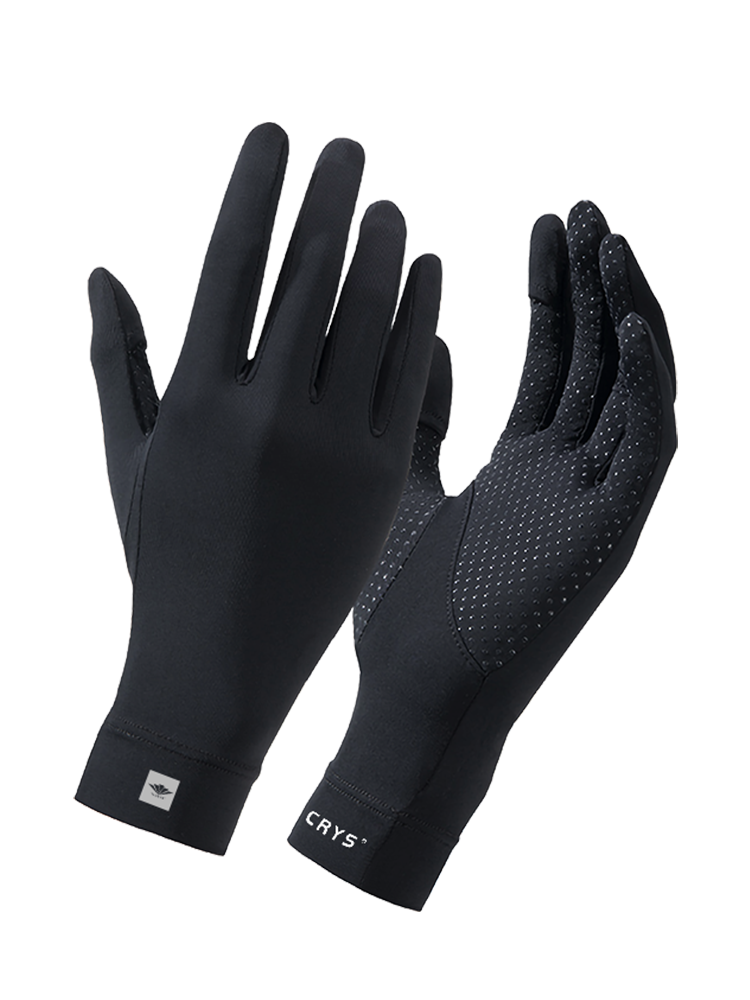 Ticrys riding ice silk driving sunscreen glove men's summer fishing glove men can touch screen anti -ultraviolet anti -slip