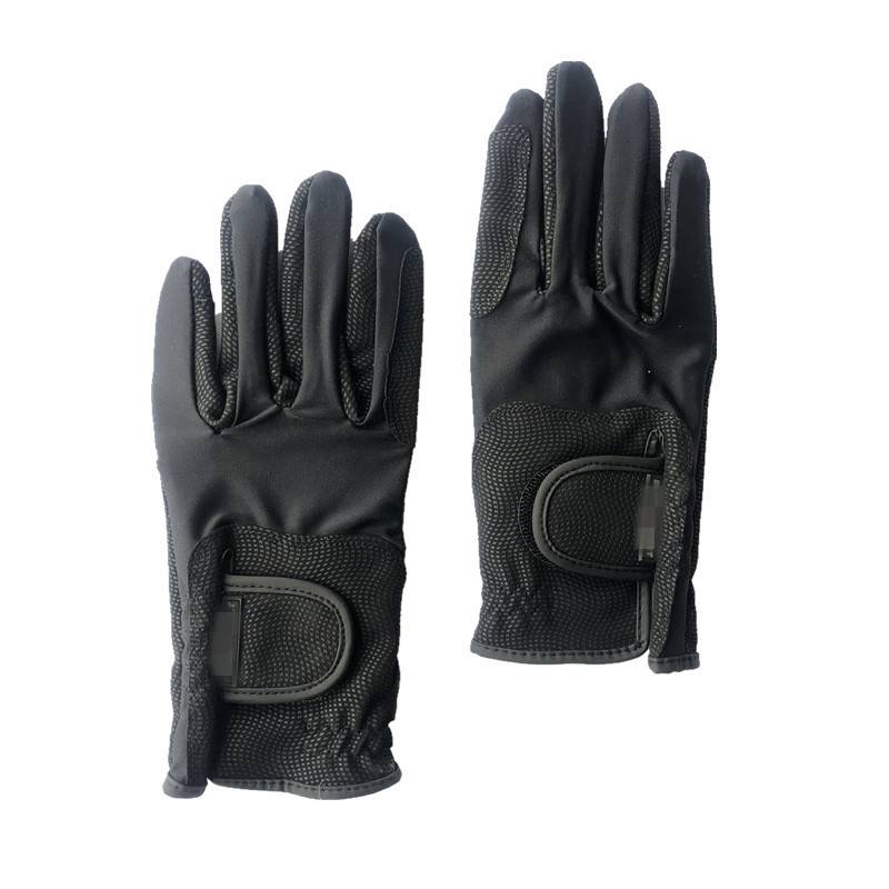 Exit thin air -breathable black equestrian glove PU wear -resistant anti -slip magic stickers driving bike exercise spring and autumn and winter