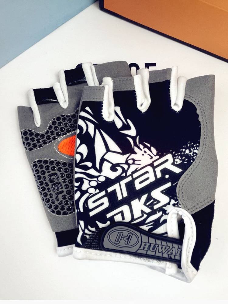 Children's glove cycling bicycle mountain bike off -road semi -semi -silicone shock absorption movement Luya fitness fishing