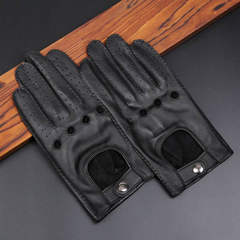 Men's goatskin gloves driver motorcycle equipment bicycle riding classic wear -resistant driving fitness summer