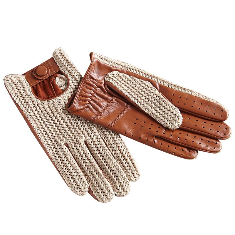 Men's retro leather gloves woven spring, autumn and winter thin riding driving motorcycle sheepskin leather leather driving motorcycle