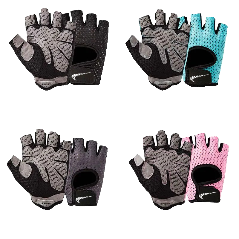 Fitness glove men's deeds single barbells to protect the female training non -slip semi -finger motion leggings ride up to prevent cocoon