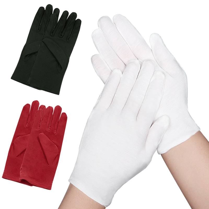 V gloves/etiquette B-white gloves etiquette and liberal arts gameplay jewelry work Labor insurance wear-resistant padded driving thickened spandex