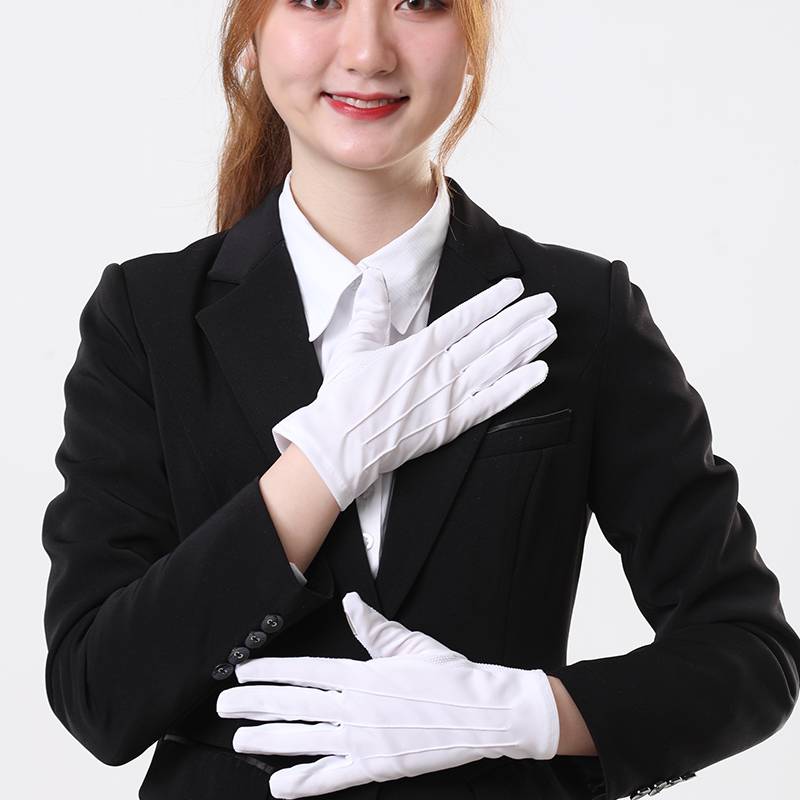 White gloves can touch the screen triangular cloth etiquette, male and women's non -skid driving cycling security thin sunscreen ceremony